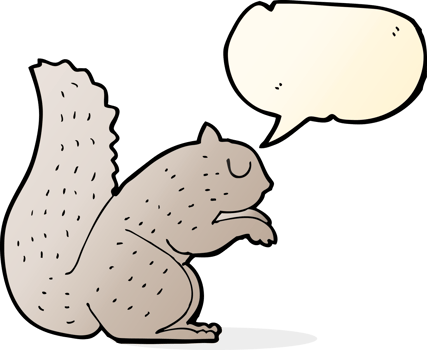 cartoon squirrel with speech bubble png