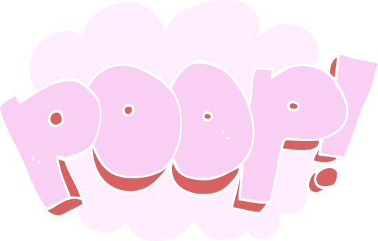 flat color illustration of poop text png