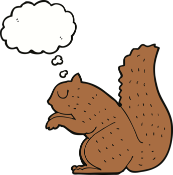 cartoon squirrel with thought bubble png