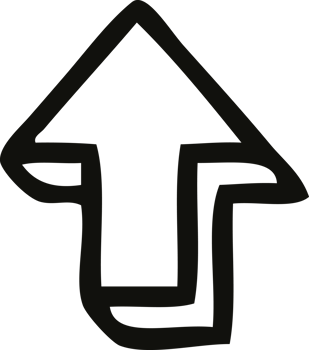 line drawing cartoon of a pointing arrow png