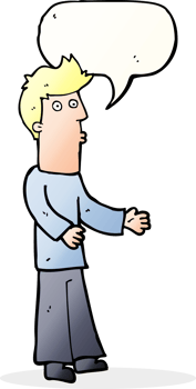 cartoon man explaining with speech bubble png