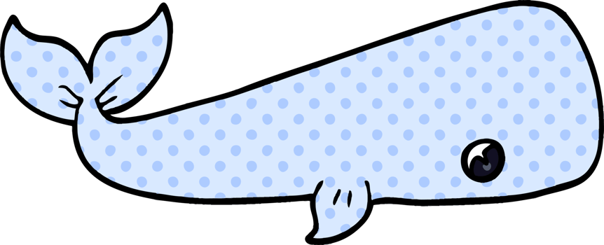 cartoon doodle sea whale png