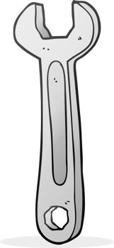 hand drawn cartoon spanner png