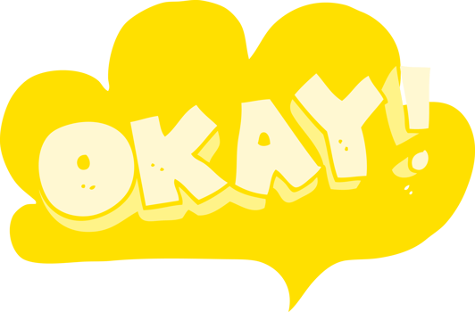 flat color illustration of okay symbol png