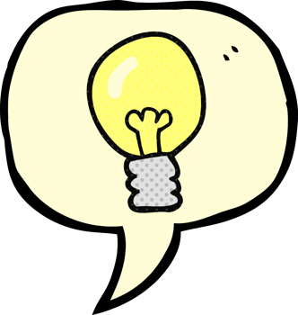 hand drawn comic book speech bubble cartoon light bulb png