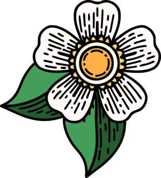 tattoo in traditional style of a flower png