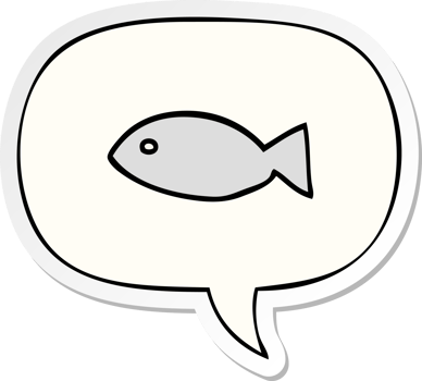 cartoon fish symbol with speech bubble sticker png