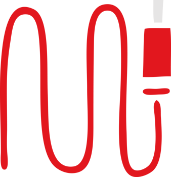 flat color retro cartoon of a audio plug png