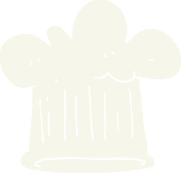 flat color illustration of chef hat png