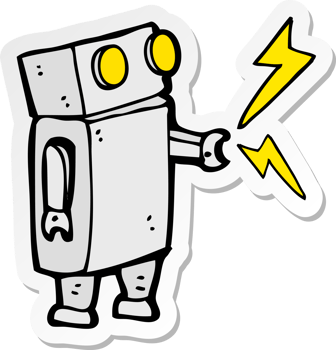 sticker of a cartoon robot png