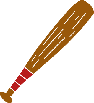 hand drawn cartoon doodle of a baseball bat png