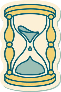 sticker of tattoo in traditional style of an hour glass png