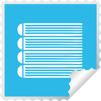 square peeling sticker cartoon of a stack of books png