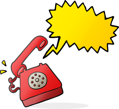 hand drawn speech bubble cartoon ringing telephone png