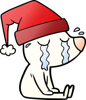 cartoon crying sitting polar bear png