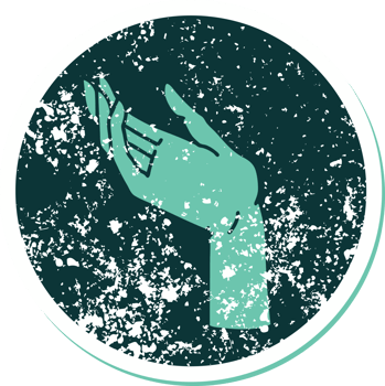 iconic distressed sticker tattoo style image of a hand png
