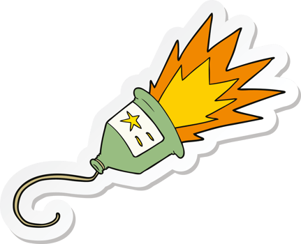 sticker of a party popper cartoon png