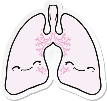 sticker of a cartoon lungs png
