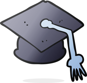 hand drawn cartoon graduation cap png