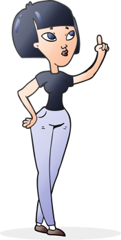 hand drawn cartoon woman asking question png