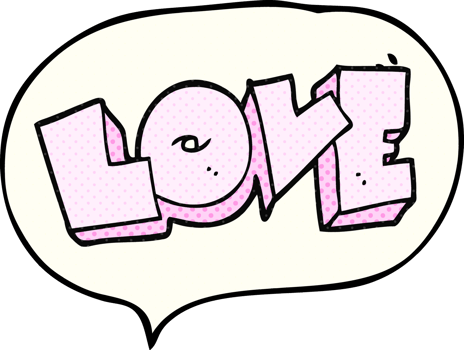 hand drawn comic book speech bubble cartoon love sign png