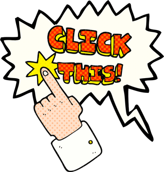 hand drawn comic book speech bubble cartoon click this symbol with hand png