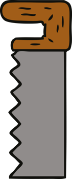 hand drawn cartoon doodle of a metal saw png