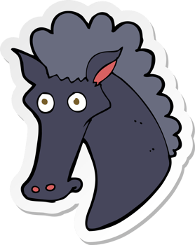 sticker of a cartoon horse head png