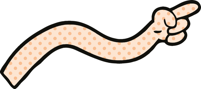 comic book style cartoon pointing arm png