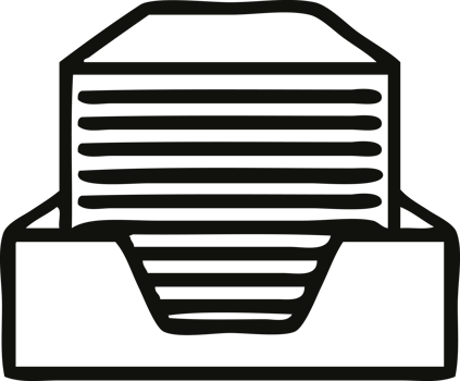 line drawing cartoon of a stacked papers png