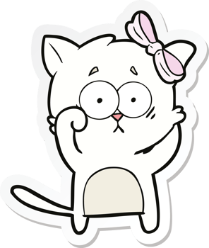 sticker of a cartoon cat png