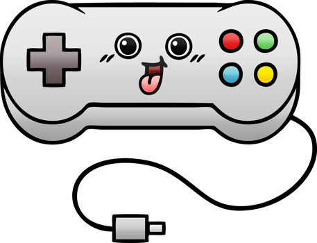 gradient shaded cartoon of a game controller png
