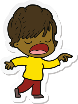 sticker of a cartoon woman talking png
