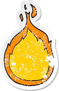 distressed sticker of a cartoon flames png