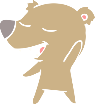 flat color style cartoon bear png
