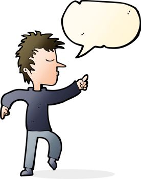 cartoon man pointing with speech bubble png