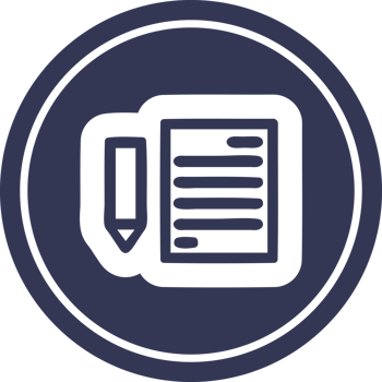 document and pencil circular icon symbol png