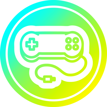 console game controller circular icon with cool gradient finish png