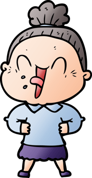 cartoon happy old woman png