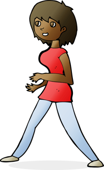cartoon woman walking png