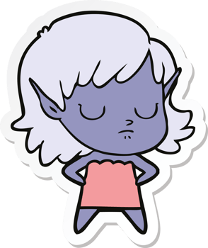 sticker of a cartoon elf girl png