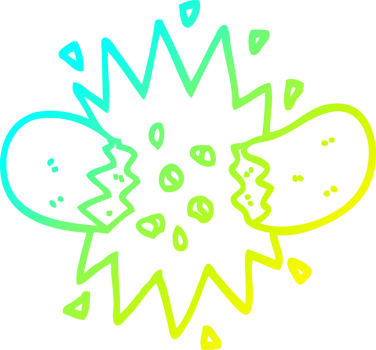 cold gradient line drawing of a cartoon exploding sausage png