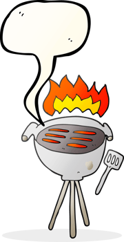 hand drawn speech bubble cartoon barbecue png