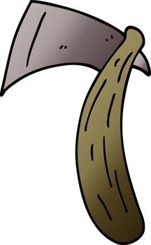 cartoon doodle viking axe png