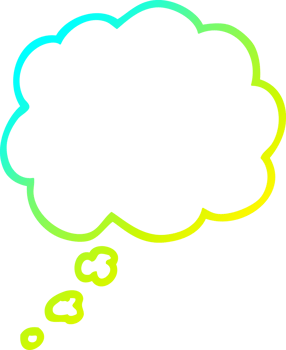 cold gradient line drawing of a cartoon expression bubble png