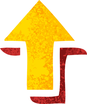 retro illustration style cartoon of a directional arrow png