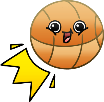 gradient shaded cartoon of a basketball png
