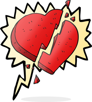 hand drawn speech bubble cartoon broken heart symbol png