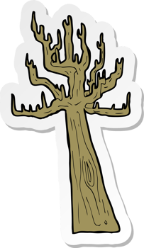 sticker of a old bare tree cartoon png