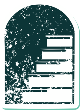 iconic distressed sticker tattoo style image of a doorway to steps png